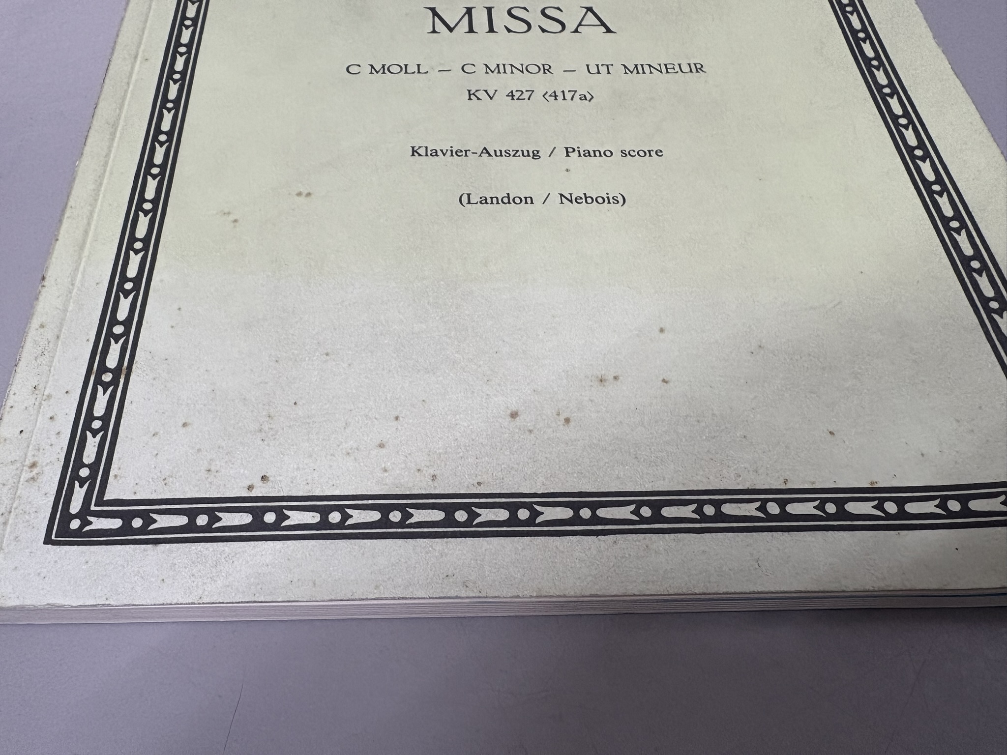 Missa c-Moll KV 427 (417a): Klavierauszug