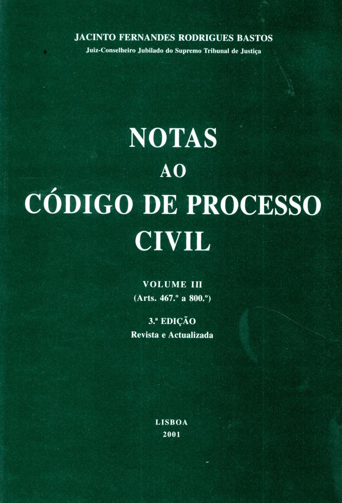 Notas ao código de processo civil